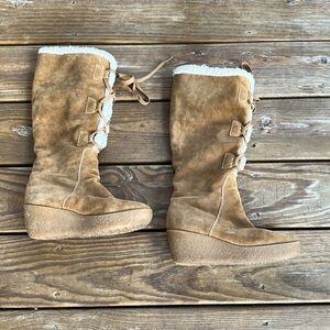 Michael Kors women’s suede wedge high boots size 6.5
